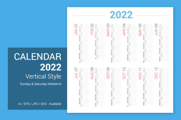 Calendar 2022 Vertical Design: A Modern Template for Your Year