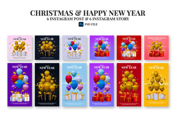 Celebrate the Season with Festive Christmas and Happy New Year Post Templates