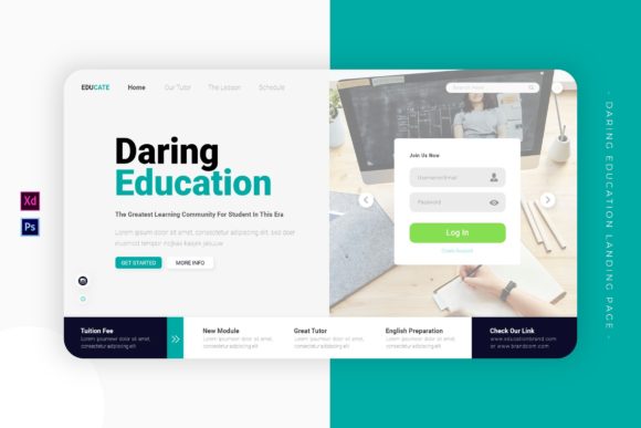 Daring Education | Landing Page: A Modern Template for Creative Projects