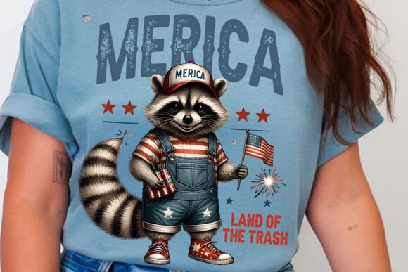 Feral 4th of July Raccoon PNG: A Wildly Festive Design Asset