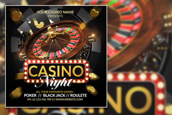 Modern Casino Night Social Media Post
