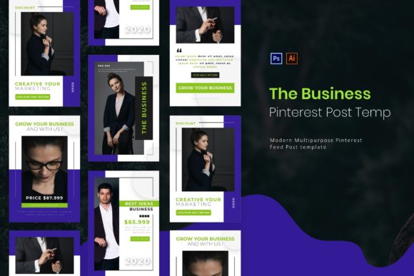 The Business | Pinterest Post Template for Modern Brands