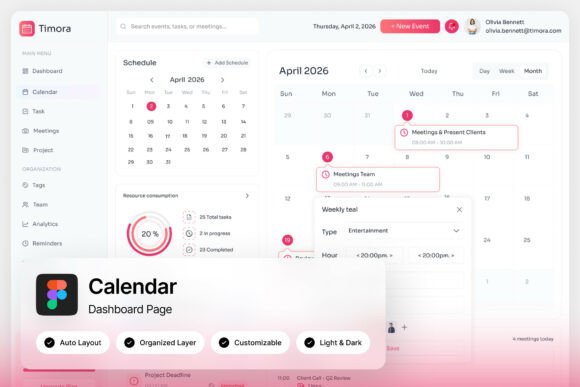 Timora: A Clean Calendar Dashboard for Modern Scheduling