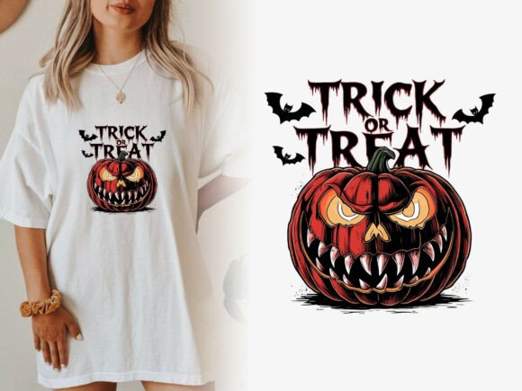 Trick or Treat Pumpkin PNG: Spooky Halloween Design